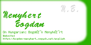 menyhert bogdan business card